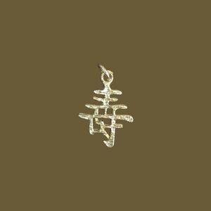 Chic Gold Tone Symbol Pendant Necklace Charm Long Life & Prosperity